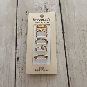 Francesca's Collections Golden tone with cubic zirconia Ring Set